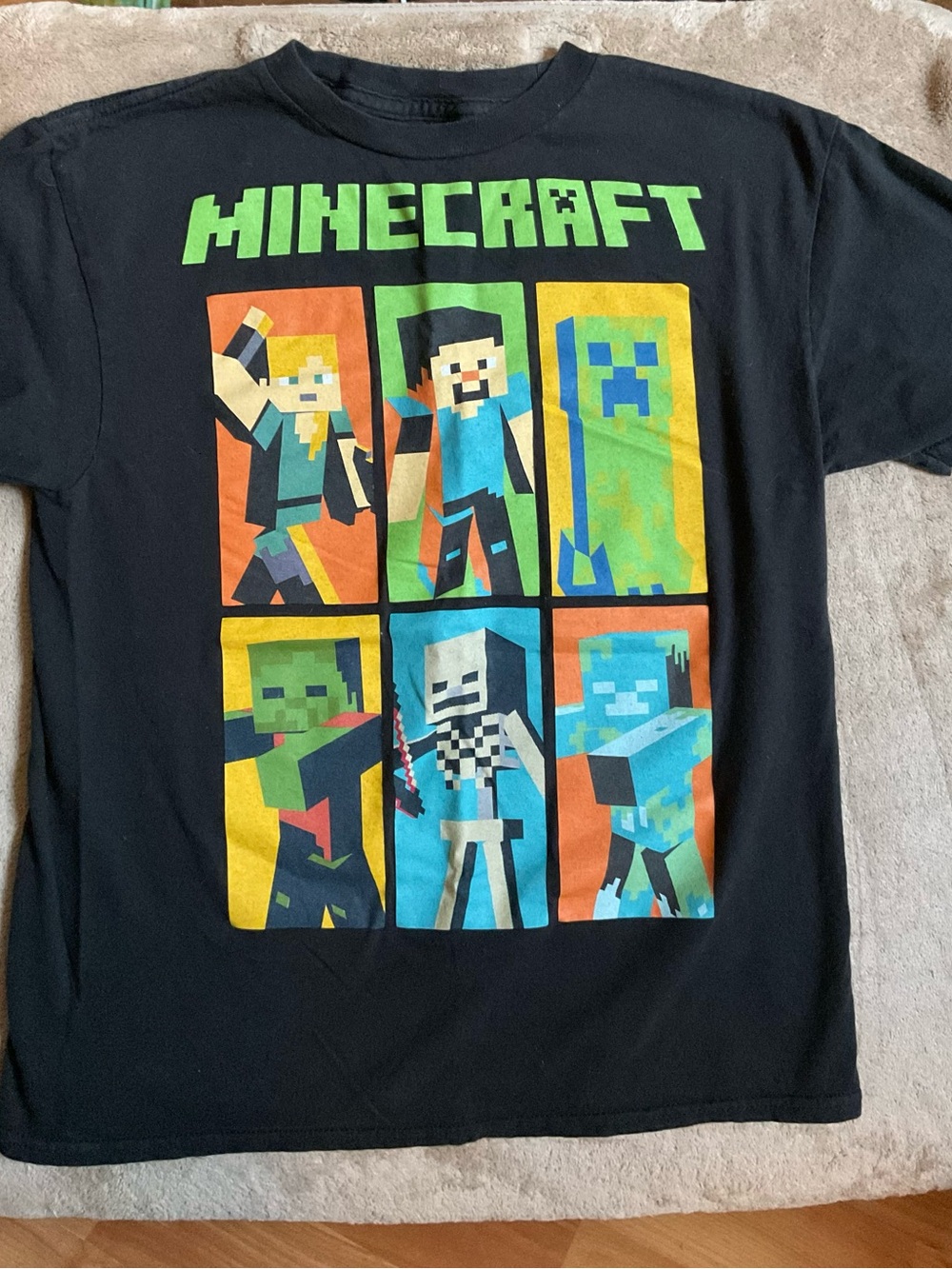 Minecraft Kids' Black Short Sleeve Graphic Tee